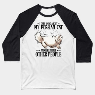 Persian Cat Baseball T-Shirt